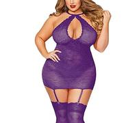 CFWSHJ Intimo Sexy da Donna Set di Vestaglie Lingerie Sexy da Donna Intimo da Notte in Pizzo Set di Giarrettiere in Prospettiva (DS)