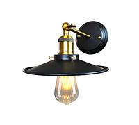 CFWSHJ Lampada da Parete Lampade da Parete Industriali Lampada da Parete retrò E27 Edison Paralume Nero Rustico Loft Lampada da Parete Lampada da Illuminazione Paralume Regolabile per Camera da Letto