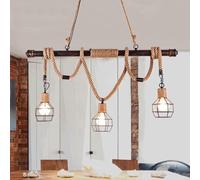 CFWSHJ Lampadario in Ferro battuto con Corda di Canapa retrò LED E27 Industrial Art Hang Light Restaurant Bar Long Rigo Riga a Pendente Home, lampadari/One Color/100 cm