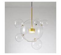 CFWSHJ Lampadiers, Elementi LED Decorativi creativi Moderni Cucina Isola del soffitto Sospensione Designer di Arte nordica Vetro Trasparente Sapone Lampada Moderna (Dimensioni: Cinque Palline a Lama