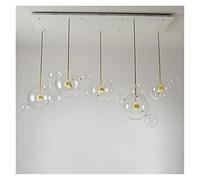 CFWSHJ Lampadiers, Elementi LED Decorativi creativi Moderni Cucina Isola Sospensione Designer di luci nordiche Arte Trasparente in Vetro a Bolle Lampada Moderna (Dimensioni: Cinque luci-B)