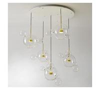 CFWSHJ Lampadiers, Elementi LED Decorativi creativi Moderni Cucina Isola Sospensione Designer di luci nordiche Arte Trasparente in Vetro a Bolle Lampada Moderna (Dimensioni: Cinque luci-a)