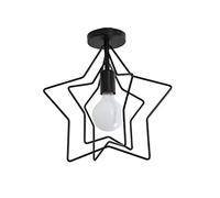 CFWSHJ Lampadiers, Monte Semi-Filo retrò Semplice Nero Forma Stella Cinque Punti Lampada soffitto a Cupola Illuminazione di Ferro Piccola per l'ingresso della Camera da Letto Balcone