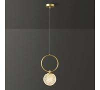 CFWSHJ - Luce Goccia Sfera Vetro Socket G9, luci a Sospensione in Ottone con lampade appesa all'ombra del Globo, Lampada da Illuminazione al Letto, lampadari di Rame ad Anello, per Soggiorno