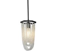 CFWSHJ Luce sospesa retrò Industriale E27 Fonte Luminosa in Ferro battuto Testa Singola Lampada lampadario Cristallino di Lusso Neri Illuminazione a soffitto Squisito, per Soggiorno