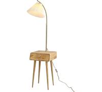 CFWSHJ Pavimento Piedi Lettura con mensola in Legno Lampada a LED per Il Soggiorno, Camera da Letto