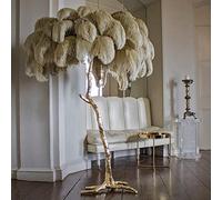 CFWSHJ pavonazione Struzzo Naturale, Moderna Lampada Pavimento a LED in Resina Lusso con, dimmerabile e Perfetta per la Lettura Tua Camera da Letto Principessa o nella di casa