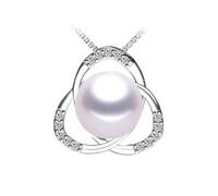 CFWSHJ Pendenti con Perle d'Acqua Dolce Naturali, Regalo per Donne, Collana con zirconi 925, Gioielli da Sposa da 45 cm