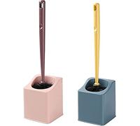 CFWSHJ Scopino e Supporto per WC Scopino e Supporto per WC Confezione da 2 scopino per WC con Manico Lungo e Grande per detergente per Il Bagno Porta WC per Pulizia Profonda Ogni Angolo (Colore : D)