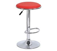 CFWSHJ Sgabello da Rotondo Alto, Girevole e sollevabile, Sedile in PU, Asta pneumatica SGS, Altezza di Seduta Regolabile (55~75 cm), Adatto per banconi Bar (Rosso)