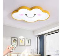 CFWSHJ soffitto a LED Ultra-Sottile 5 cm Clouds Create Affermazione Light's Bambini Luce Light Boys And Girls Chandelier Lampada per Ufficio Camera da Letto Cartoon, Giallo, Dimmabile Confortevole