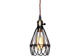 CFWSHJ sospesa, Lampada Industriale retrò E27 Sorgente Luminosa Sospensione in Ferro battuto a Forma Fiore Vuoto lampadari di Illuminazione Nera singleahead, Luce del soffitto