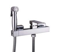 CFWSHJ Spray Sedile in Ottone Solido cromatico, Doccia didattica Portatile con miscele di Bidet Calda e Fredda Toilette Musulmana shattaf