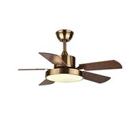 CFWSHJ Ventilatore da camera da letto Ventilatore da soffitto retrò americano Luce Nordica Moderna Ufficio Camera da letto Soggiorno Ristorante Lampada da ventilatore in metallo Luce dimmerabile a LED