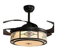 CFWSHJ Ventilatore Moderno per Camera da Letto LED Ventilatore da soffitto Retro Ufficio Camera da Letto Soggiorno Ristorante Lampada da soffitto Invisibile in Metallo LED Dimmerabile Plafoniera