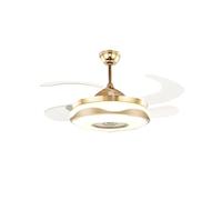 CFWSHJ Ventilatore Moderno per Camera da Letto Ventilatore da soffitto a LED a 3 Colori Luce Romantica con Telecomando Pale retrattili Luce del Ventilatore Sala da Pranzo Illuminazione Moderna