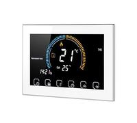 CFWWSAQ Termostato, Termostato intellinte regolatore di Temperatura for Caldaia a Gas Riscaldamento a Pavimento Elettrico Display umidità(White No WiFi)