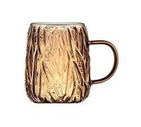 CFY652 Bicchieri Acqua Bicchieri in vetro, tazze da caffè in con texture Glacier 480 ml manici for tè, cappuccino, latte, succo e Glasses(Amber)
