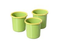 CFY652 Interno Pattumiera, materiale plastico forma rotonda senza coperchio con anello di pressione cestino for carta straccia for casa cucina ufficio e hotel tre confezioni Cassonetto(Green)