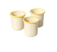 CFY652 Interno Pattumiera, materiale plastico forma rotonda senza coperchio con anello di pressione cestino for carta straccia for casa cucina ufficio e hotel tre confezioni Cassonetto(Beige)