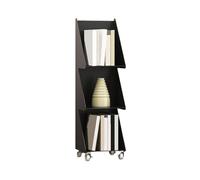 CFY652 Libreria Libreria ad angolo for la casa in acciaio a 3 livelli mobile con ruote Scaffale portaoggetti minimalista Camera da letto