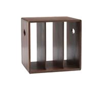 CFY652 Libreria Scaffale for libri minimalista retrò quadrato in noce nera con 3 scomparti for la casa in legno Camera da letto
