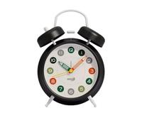 CFY652 Orologio da viaggio Campanello gemello da 4" silenzioso, senza ticchettio, a batteria con retroilluminazione for comodino e scrivania Decorazione(Nero)