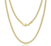 CG&KYGG Catenina a maglia cubana Miami da 3 mm e 6 mm, placcata in vero oro 14 carati, in acciaio inossidabile 316L, per uomo e donna (doppia chiusura di sicurezza, regalo di Natale o compleanno), 20