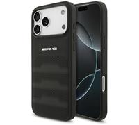 CG MOBILE AMG - Custodia in pelle con linee in rilievo e logo per iPhone 17 Pro Max (nero)
