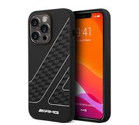 CG MOBILE AMG - Custodia in silicone liquido per iPhone 14 Pro Max 6,7" con bandiera a scacchi anticaduta, chic, sottile, protezione completa, compatibile con iPhone 14 Pro Max (nero/bianco)