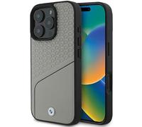 BMW Cover BMHMP16L23RDCLG Segno di pelle grigio per Magsafe - iPhone 16 Pro