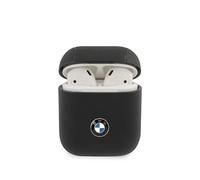 CG MOBILE BMW, Case Leather Metal Logo, Signature per Apple Airpods 1/2, nero