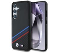 CG MOBILE BMW - Custodia in pelle tricolore Crossing Stripes per Samsung Galaxy S25, compatibile con MagSafe, colore: Nero