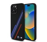 CG MOBILE BMW HC M - Custodia per iPhone 16 Pro Max, durevole, antiurto, compatibile con Magsafe, custodia in silicone con linee casuali nera