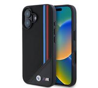 Custodia Rigida Per iPhone 16 BMW Tricolore Compatibile Con Logo In Metallo