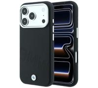 CG MOBILE BMW - Lettere oblique in rilievo compatibile con custodia MagSafe per iPhone 18 Pro / 17 Pro (nero)