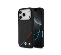 CG MOBILE BMW M Carbon Tricolor Line, compatibile con MagSafe Cover per iPhone 17 Pro (Nero)