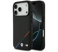 CG MOBILE BMW M Carbon Tricolor Line, compatibile con MagSafe Cover per iPhone 17 Pro (Nero)