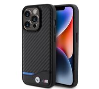 CG MOBILE BMW M - Custodia in Carbonio per iPhone 15 PRO, Colore: Nero