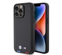 CG MOBILE BMW M - Custodia in Pelle PU con Stampa a Caldo Tricolore per iPhone 15 PRO, Colore: Nero