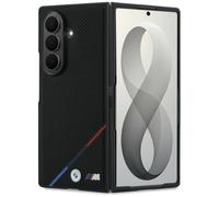 CG MOBILE BMW M Pelle Perforata Strisce Tricolore Loghi Metallo Compatibile con MagSafe Custodia per Samsung Galaxy Z Fold8 Ultra (Nero)