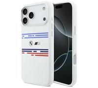 CG MOBILE BMW M striscia orizzontale in silicone compatibile con custodia MagSafe per iPhone 17 Pro Max (bianco)