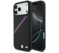 Custodia IPHONE 17 Pro Max BMW Magsafe Finta pelle Nero Tricolor Logo Metallo