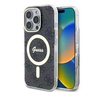 CG MOBILE Compatibile con iPhone 16 Pro Max Guess IML Custodia rigida compatibile con Magsafe con design 4G, protezione dalle cadute, assorbimento degli urti, ritagli accurati, protezione antigraffio