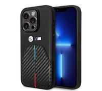 CG MOBILE Custodia BMW BMHCP15L22NSTB per iPhone 15 Pro 6.1" Striscia tricolore nera stampata