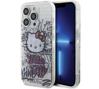CG MOBILE Custodia Hello Kitty HKHCP14LHDGPHT per iPhone 14 PRO 6.1" Custodia Rigida Bianca IML Kitty On Bricks Graffiti
