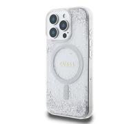 CG MOBILE Guess MagSafe - Custodia rigida glitterata con resina glitterata per iPhone 16 Pro, con protezione contro le cadute, presa sicura e confortevole, confezione sostenibile, design a scatto,