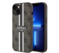 CG MOBILE Custodia rigida per iPhone 15 in PC/TPU marrone con strisce stampate 4G - Guess