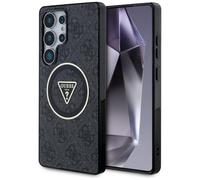 CG MOBILE Custodia sotto licenza Guess per S25 marrone 4G Glitter Triangle Buttons compatibile con MagSafe