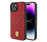 CG MOBILE Ferrari - Custodia compatibile con iPhone 15 in pelle PU perforata Big SF, antigraffio, liscia, protettiva con facile scatto, assorbimento degli urti e logo firmato